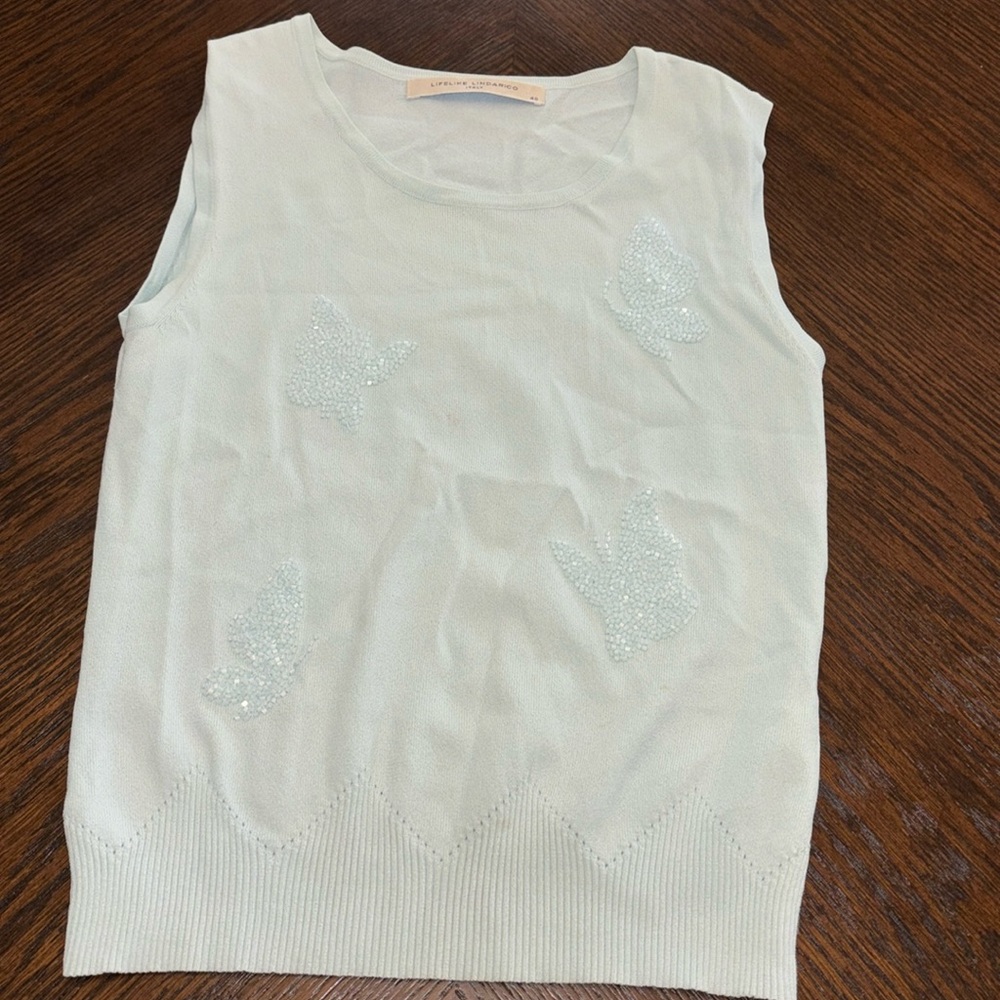vintage butterfly vest beaded y2k butterflies mint green blue lifelike lindarico